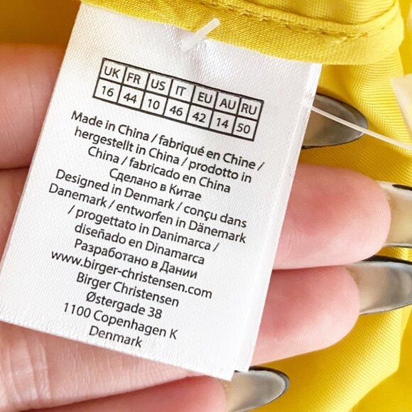 New Remain Birger Christensen Storm Shirt Jacket Yellow Size 10 - Picture 8 of 9